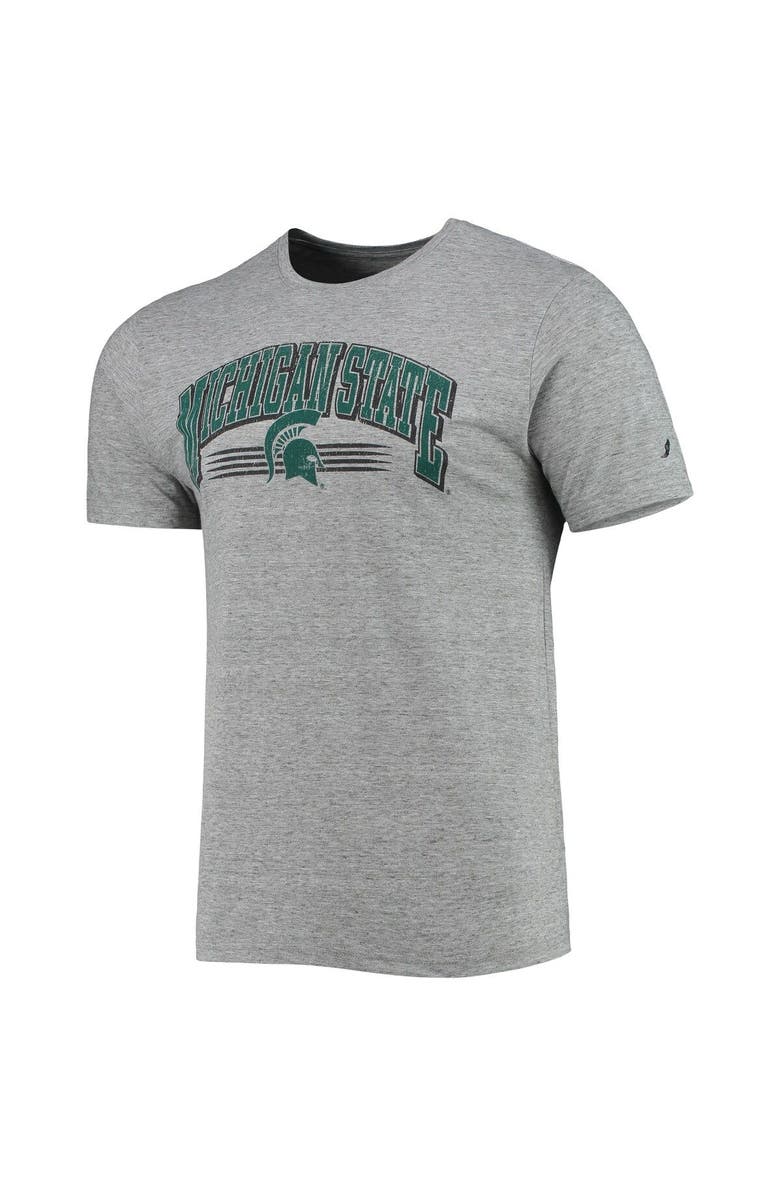 LEAGUE COLLEGIATE WEAR Men's League Collegiate Wear Heathered Gray Michigan State Spartans Upperclassman Reclaim Recycled Jersey T-Shirt, Alternate, color, 