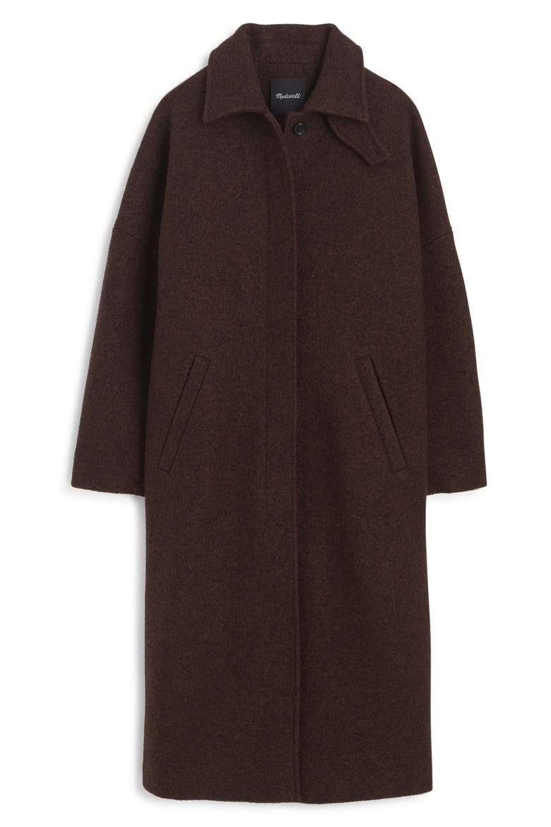 The Simone Cocoon Coat in Boiled Wool, Alternate, color, RICH BROWN