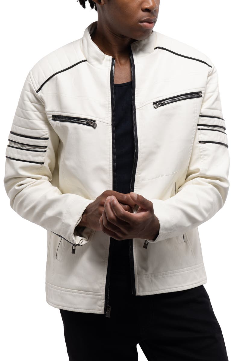 XRAY Faux Shearling Lined Faux Fur Moto Jacket, Alternate, color,