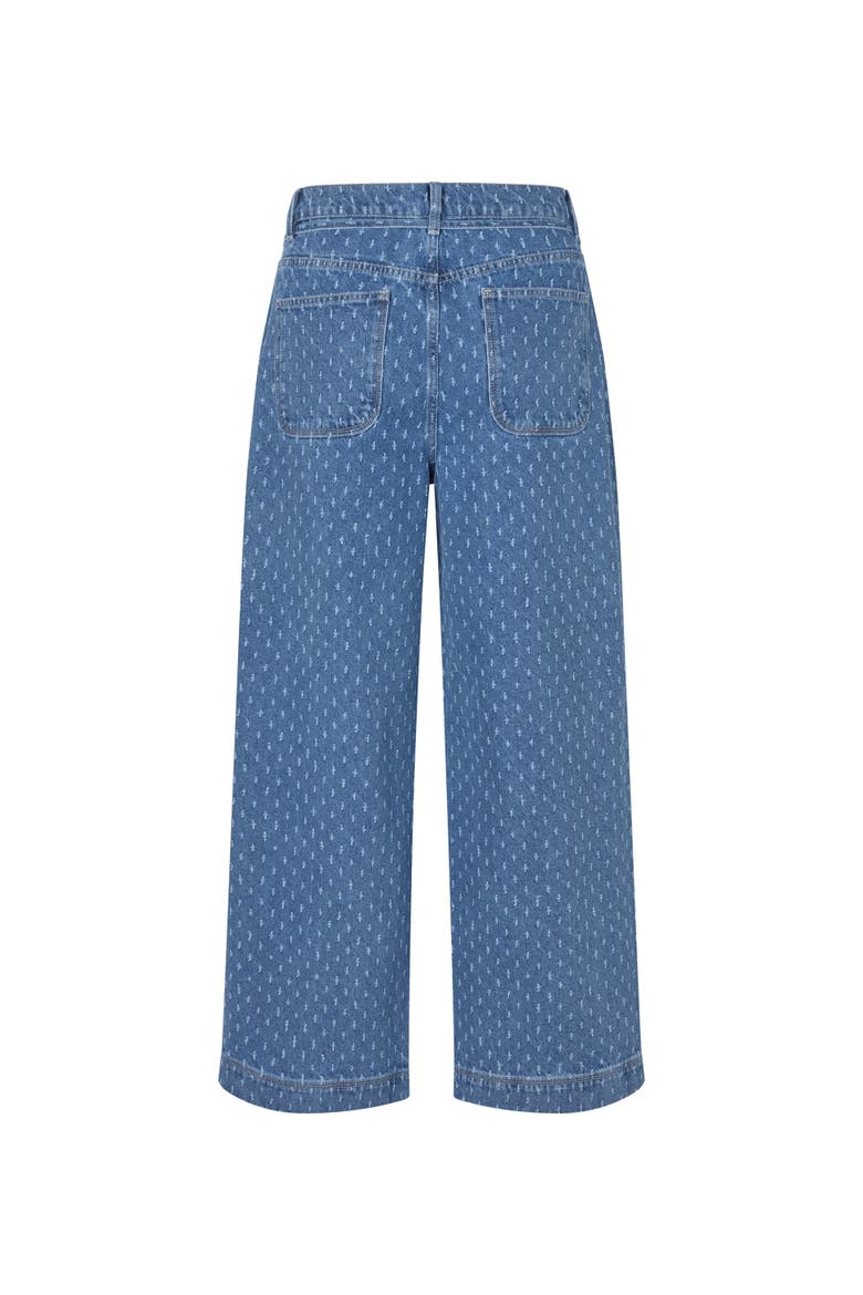 Mid-Rise Wide-Leg Ankle Grazer Jeans, Alternate, color, Basic Denim