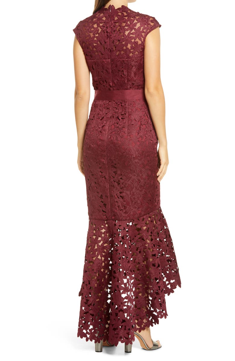 Chi Chi London Willas Cutout Lace High/Low Dress, Alternate, color, 