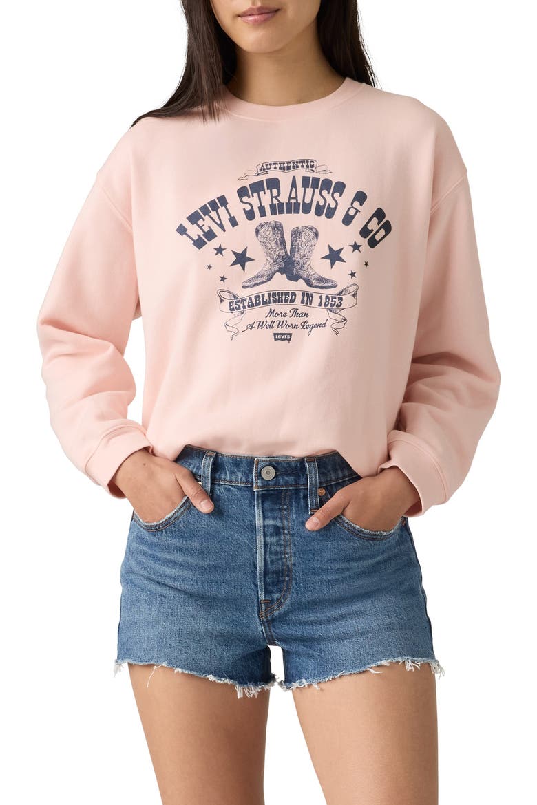 Everyday Crewneck Graphic Sweatshirt, Main, color, CREW BOOT POSTER CRYSTAL
