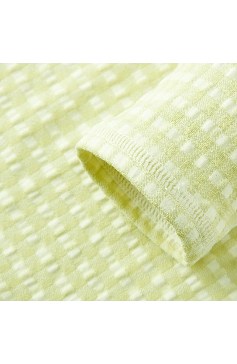 Milkbarn Zipper Shortall Swimsuit, Alternate, color, Green Gingham