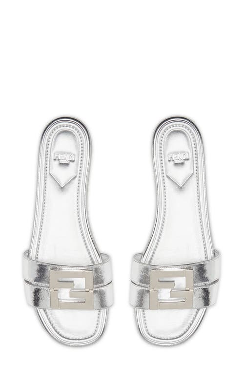 Fendi Ffold Metallic Leather Sandals In F0qw0 Argento