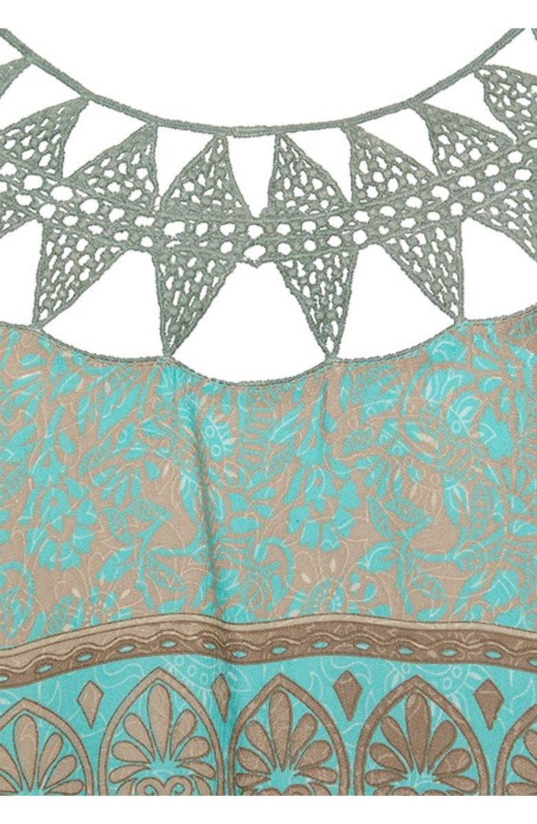 LASCANA Women's Boho Print Cover Up Turquoise Print, Alternate, color, Turquoise Print - 0/2