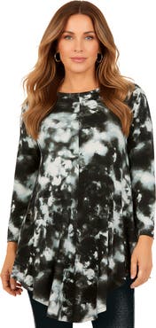 Roaman's Plus Size Boatneck Swing Ultra Drape Tunic Top