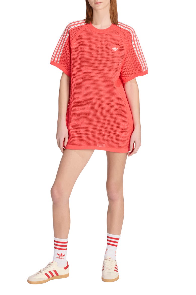Open Stitch Dress, Main, color, SEMI LUCID RED