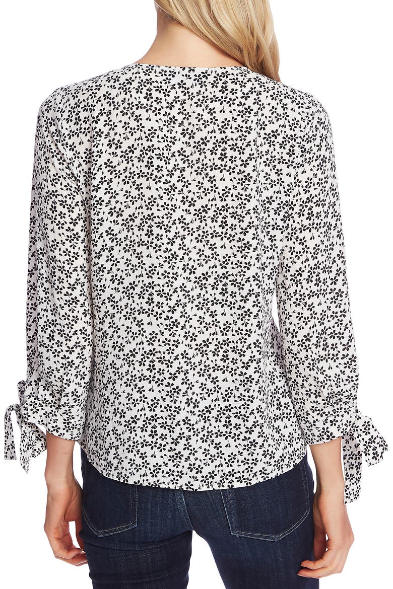 Sakura Delight Tie Sleeve Top, Alternate, color, SOFT ECRU
