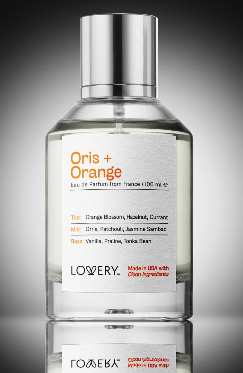 Lovery Oris and Orange Blossom Eau de Parfum, Made in USA 3.4 oz, Alternate, color, Silver, White, Cream, Black