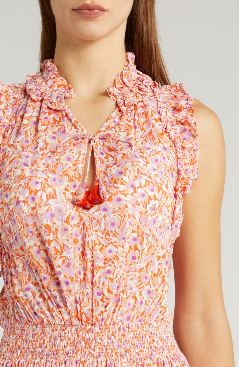 Poupette St Barth Triny Floral Cover-Up Minidress, Alternate, color, Orange Ocean Flowers Ofo