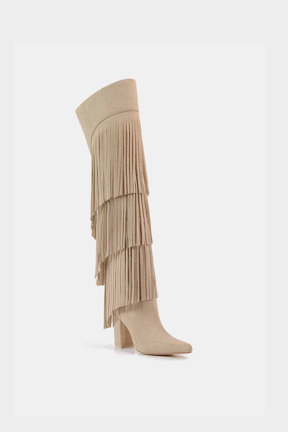 Dante Fringe Leather Tall Boots Vespa, Main, color, Beige