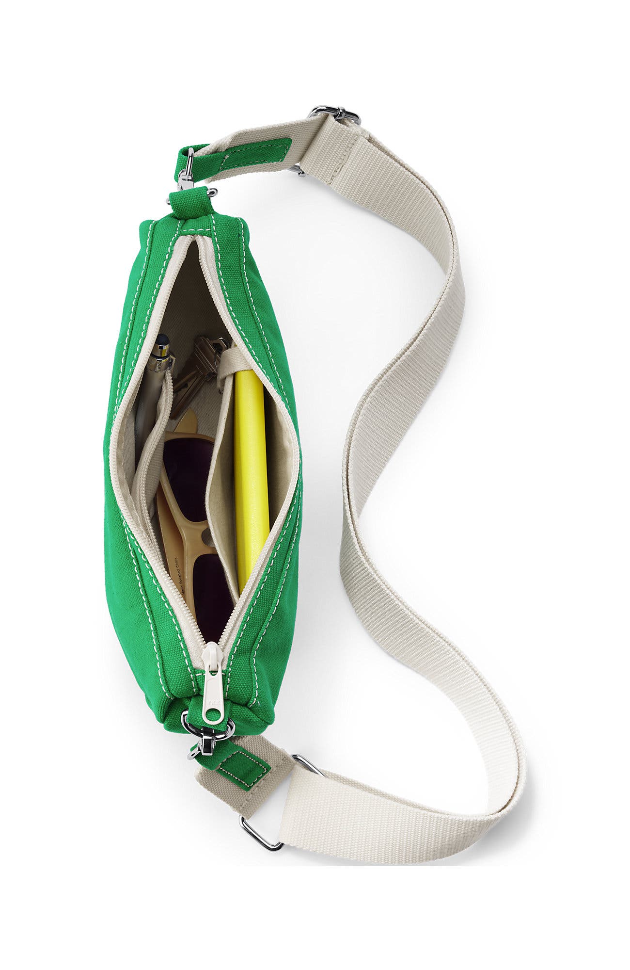 Lands' End Canvas Crescent Crossbody Bag, Alternate, color, 