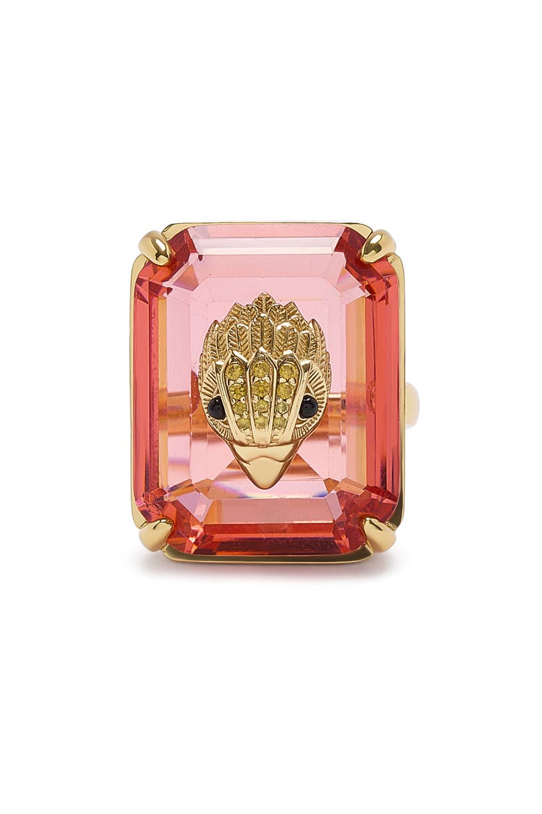 Eagle Head Crystal Cocktail Ring, Alternate, color, ROSE