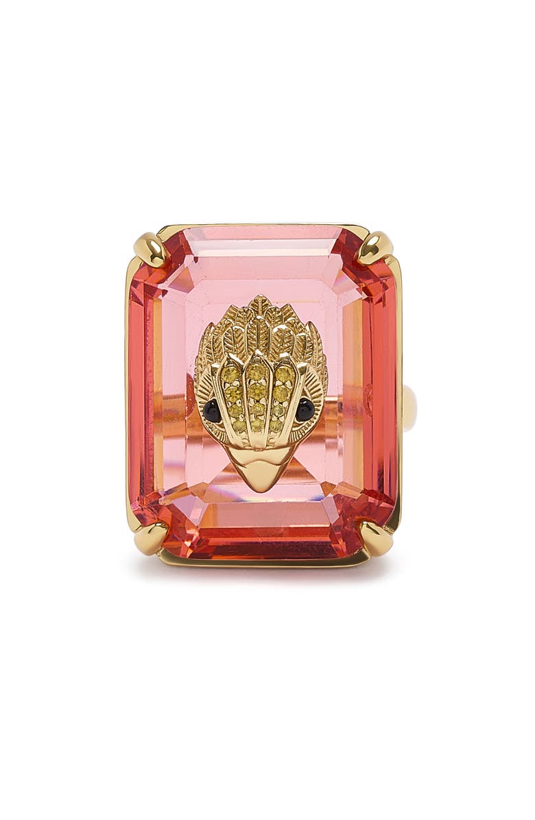 Kurt Geiger London Eagle Head Crystal Cocktail Ring, Alternate, color, Rose
