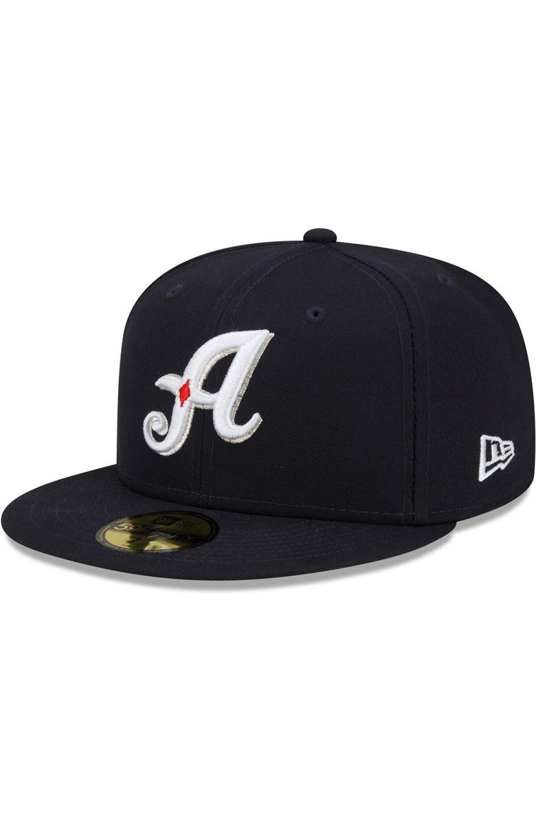 New Era Men's New Era Navy Reno Aces Authentic Collection Team Game 59FIFTY Fitted Hat, Main, color, 