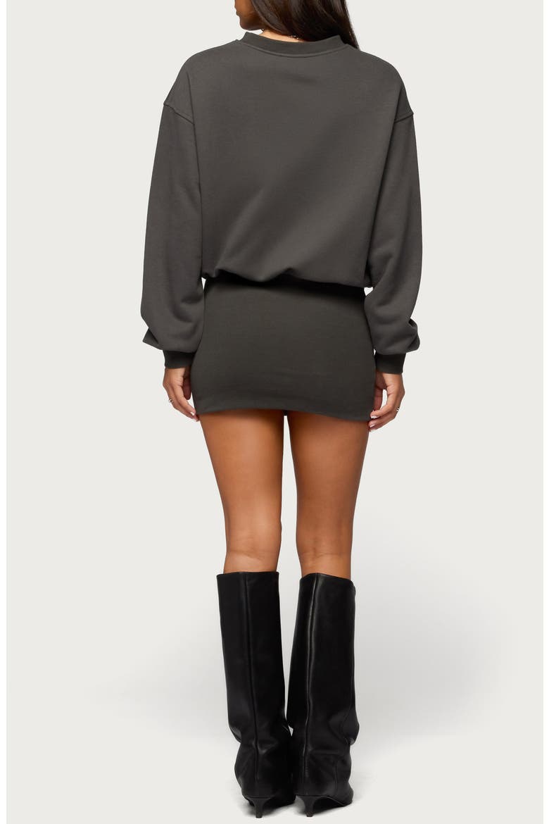 Jannah Long Sleeve Sweatshirt Minidress, Alternate, color, DARK-GRAY