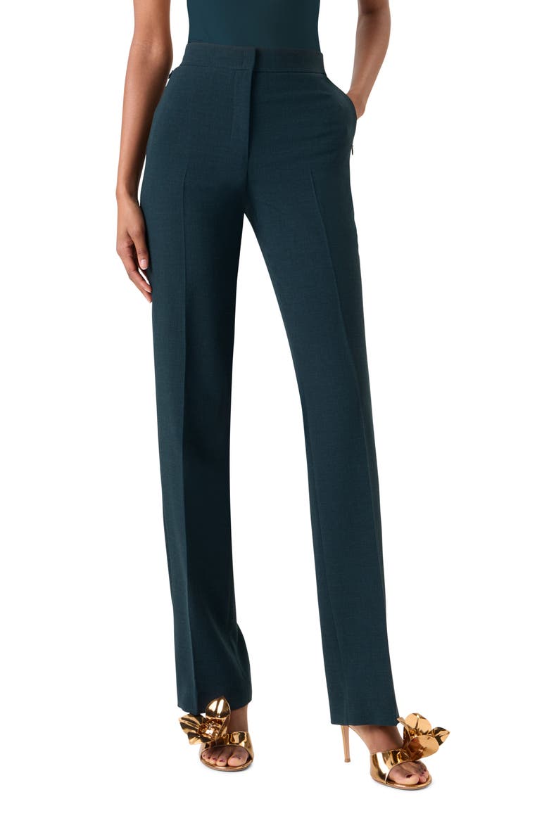 Carl Linen & Wool Trousers, Main, color, FOREST GREEN