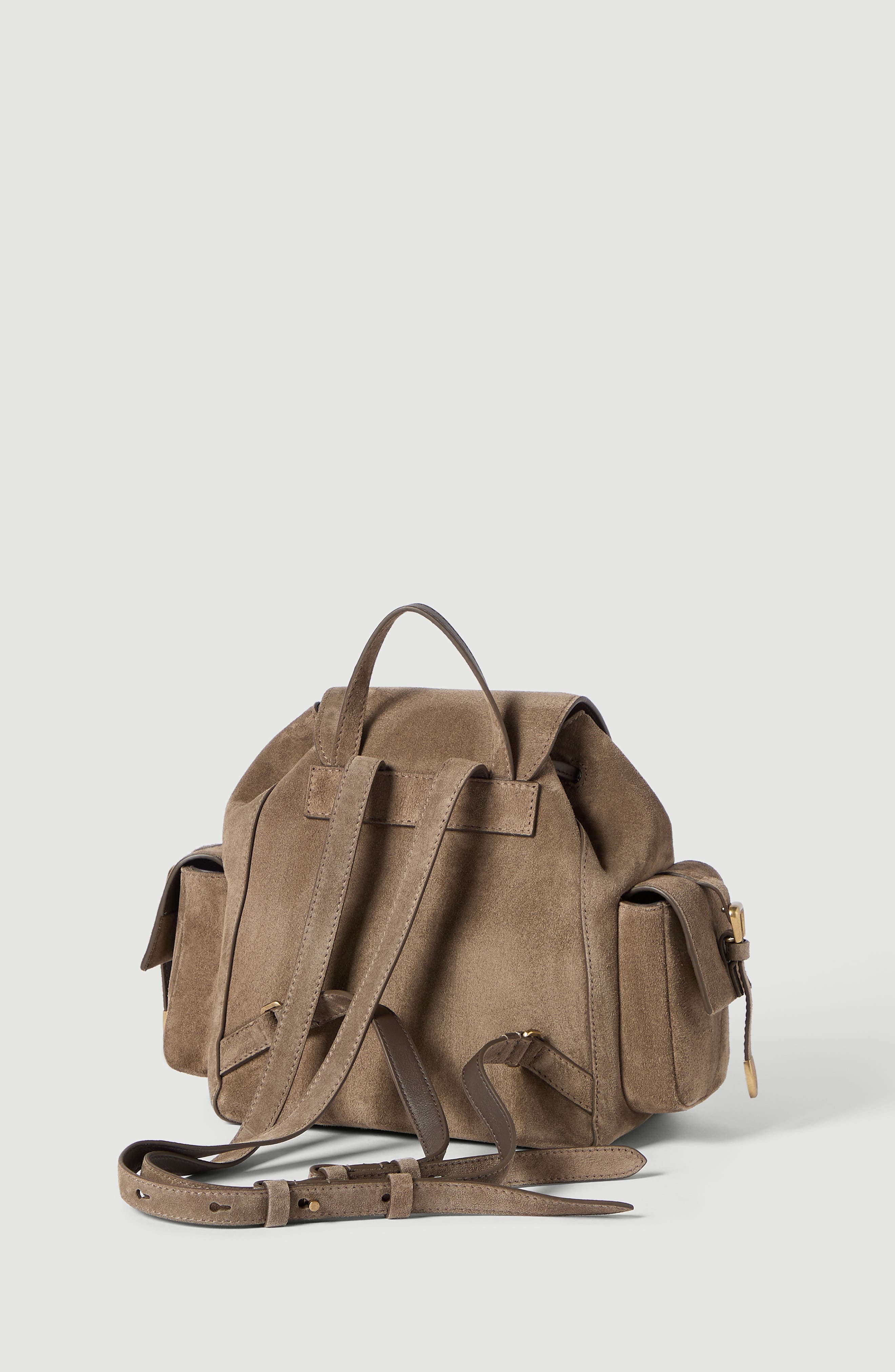 Suede sartorial backpack, Alternate, color, Bark