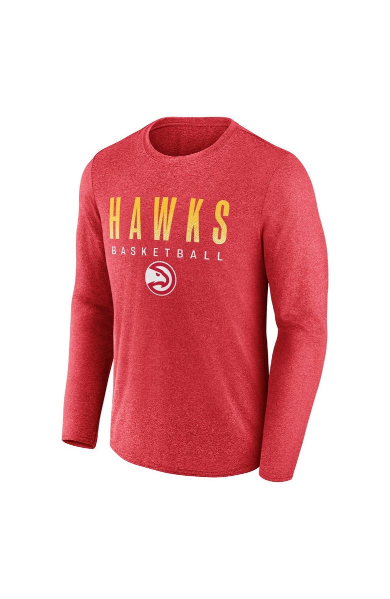 FANATICS Men's Fanatics Branded Heathered Red Atlanta Hawks Where Legends Play Iconic Practice Long Sleeve T-Shirt, Alternate, color, 