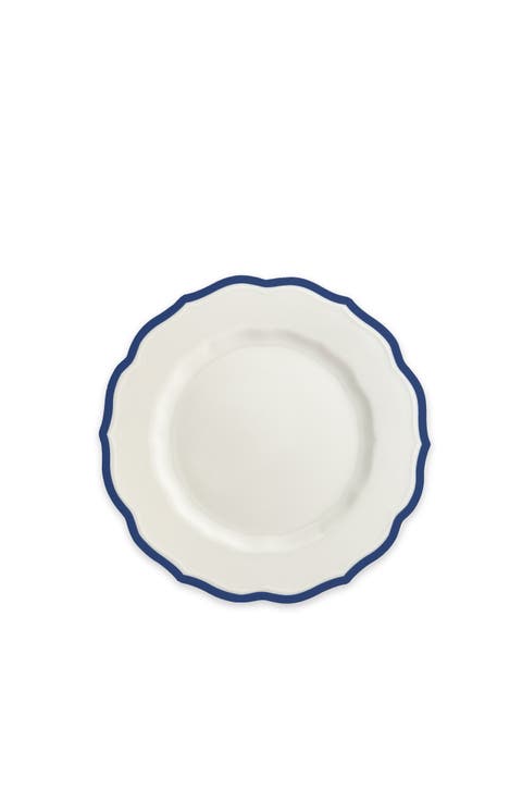 Stella Blue Scalloped Salad Plate  - Porcelain - Set 4