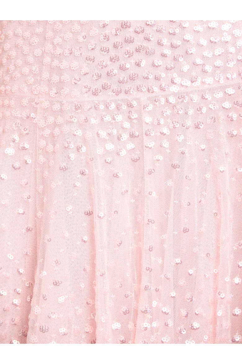 Sunrise Sequin Strapless Cape Gown, Alternate, color, Peony Pink