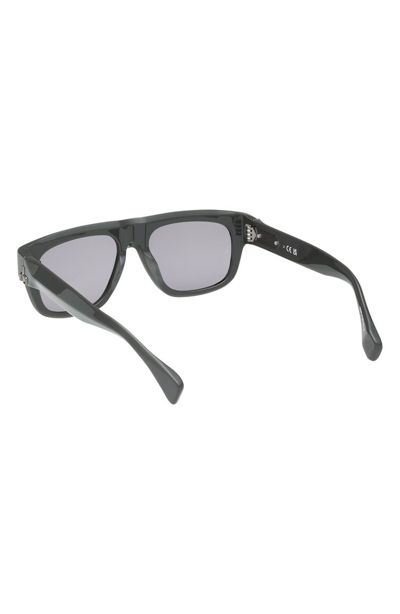 rag & bone 53mm Square Sunglasses, Alternate, color, Shiny Grey / Grey Lenses