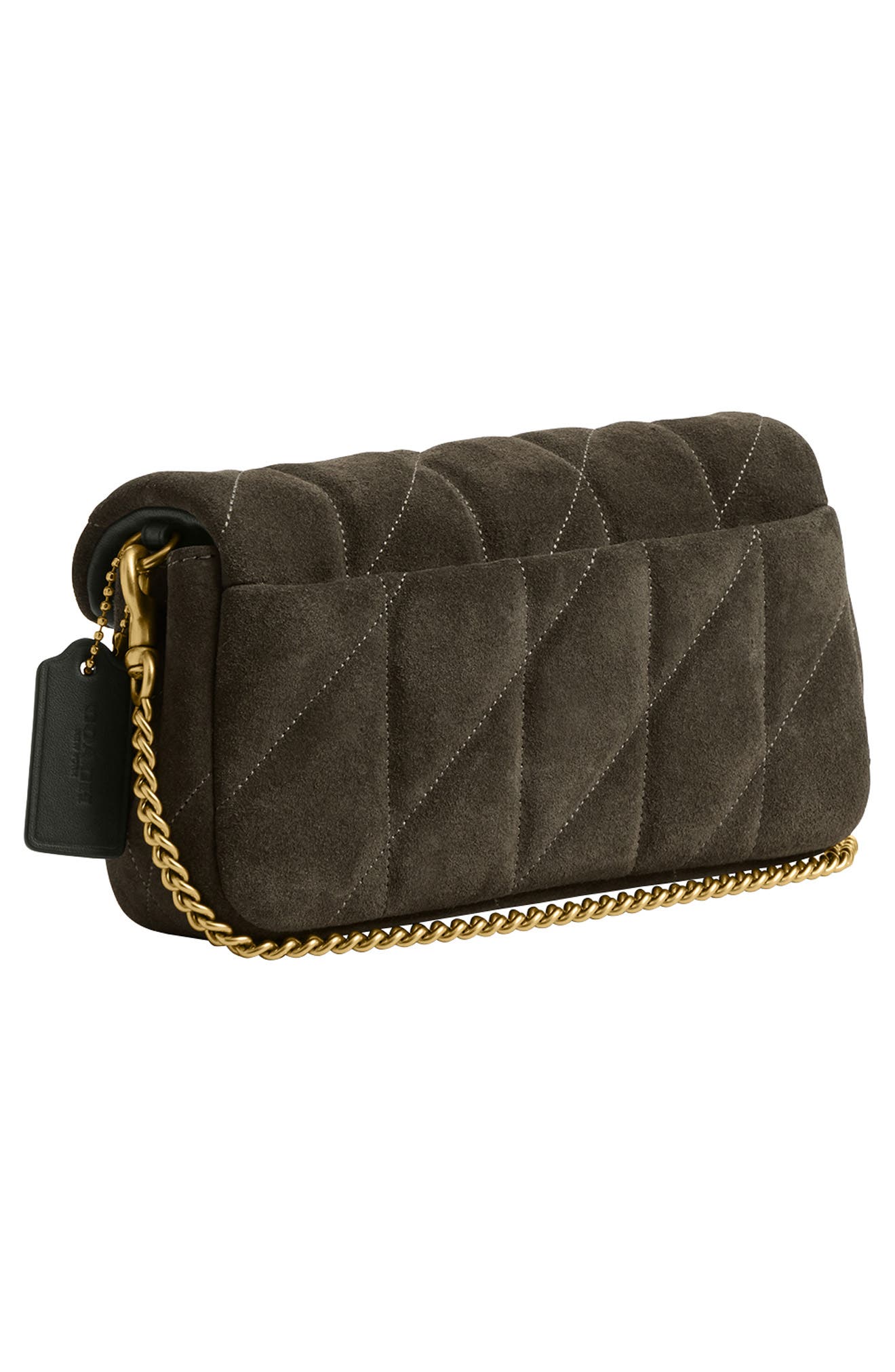 COACH Tabby 19 Quilted Suede Crossbody Bag, Alternate, color, Olive