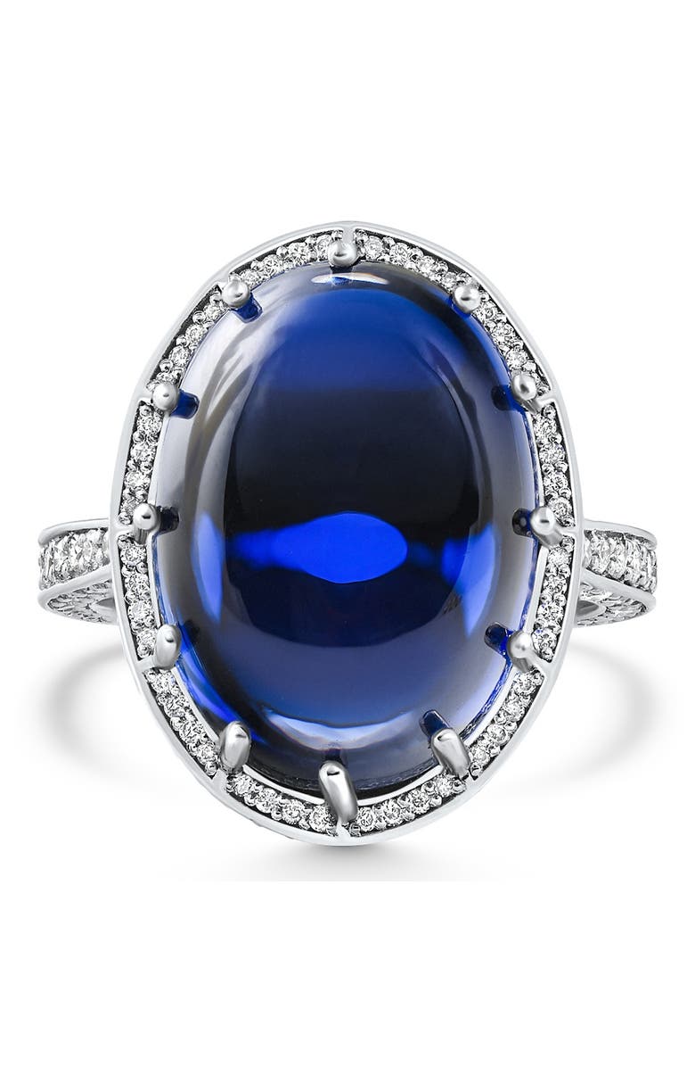 Bliss Diamond 22.70Ct Ceylon Star Sapphire Diamond Heirloom Ring 14k Gold Lab Grown, Main, color, 14K White Gold