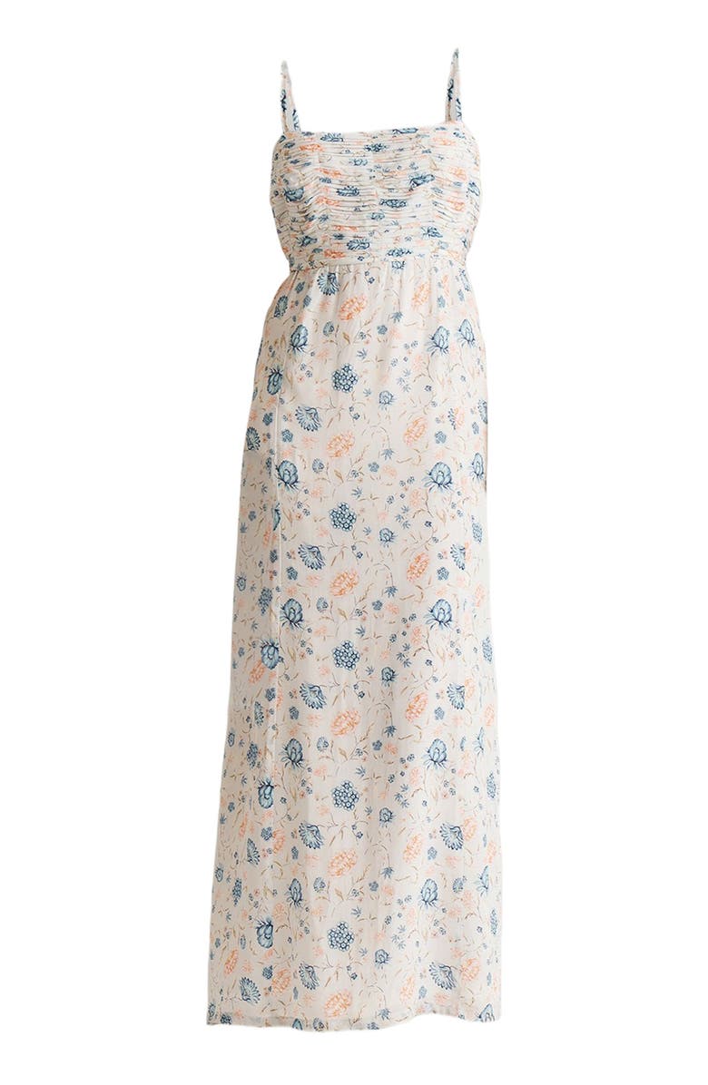 Reistor Ruched Floral Strappy Maxi Dress, Alternate, color, Azalea Allure