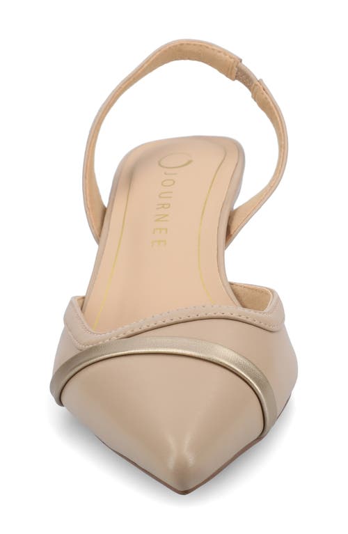 Journee Collection Nellia Slingback Pointed-toe Pump In Taupe Pu