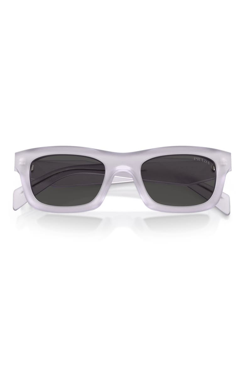 53mm Pillow Sunglasses, Alternate, color, FROSTED ICE / DARK GREY