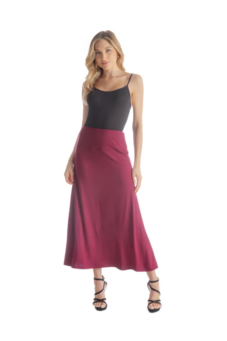 Petite Elastic Waist Maxi Skirt, Main, color, Wine