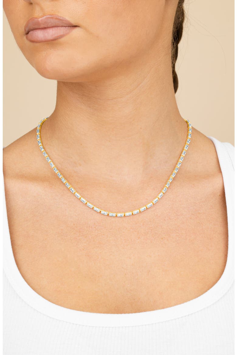 Modernist Baguette Tennis Necklace, Alternate, color, GOLD