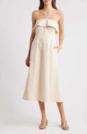 Du Paradis Clover Halter Cotton Midi Dress