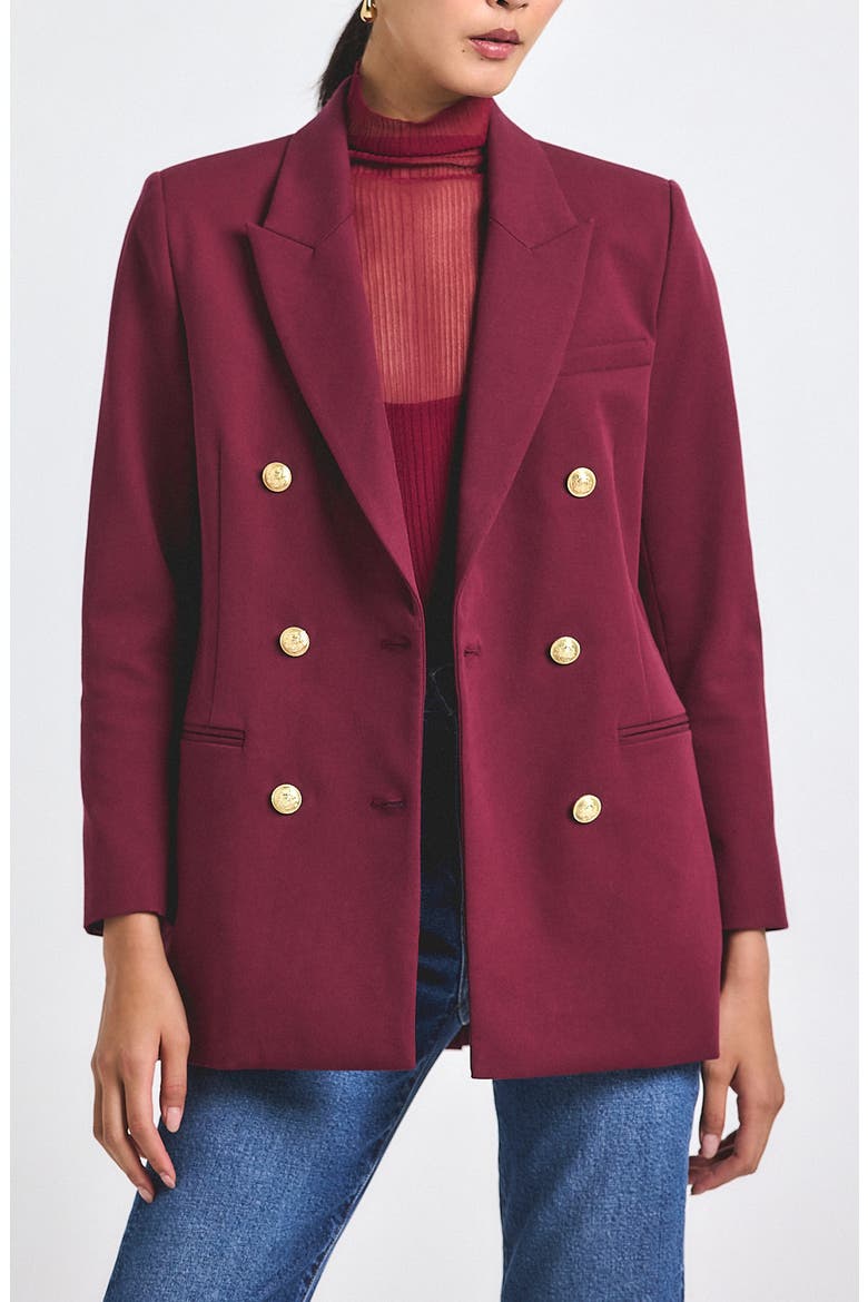 Walter Double Breasted Jacket, Main, color, BORDEAUX
