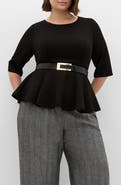 City Chic Paige Belted Peplum Top