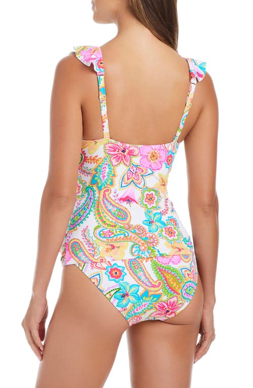 Bleu Rod Beattie Rod Beattie Print Ruffle Tankini In Multi