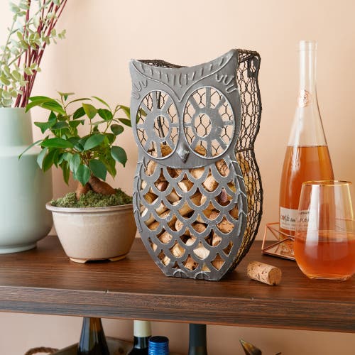 Twine Wise Owl Cork Collector In Gray