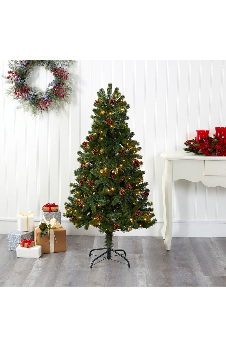 NEARLY NATURAL 5ft. Rocky Mountain Spruce Artificial Christmas Tree, Alternate, color, 