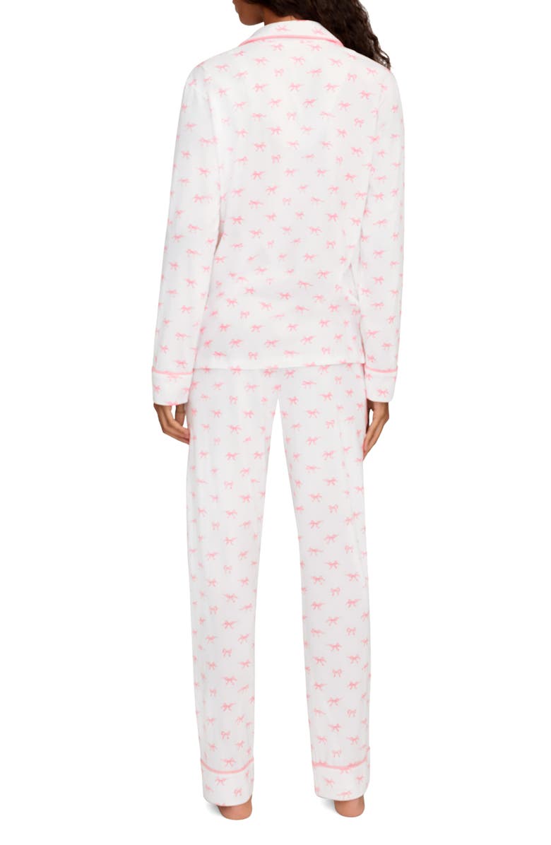 Petite Plume Pima Cotton Jersey Long Pajamas, Alternate, color, White