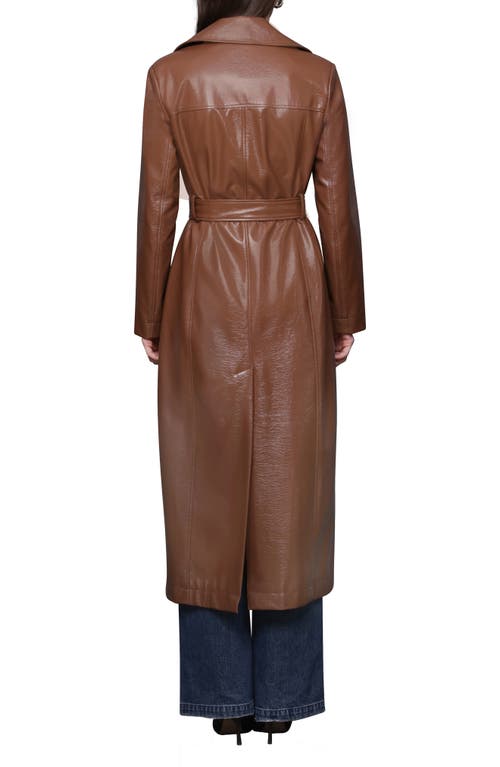 Avec Les Filles Belted Faux Leather Utility Trench Coat
