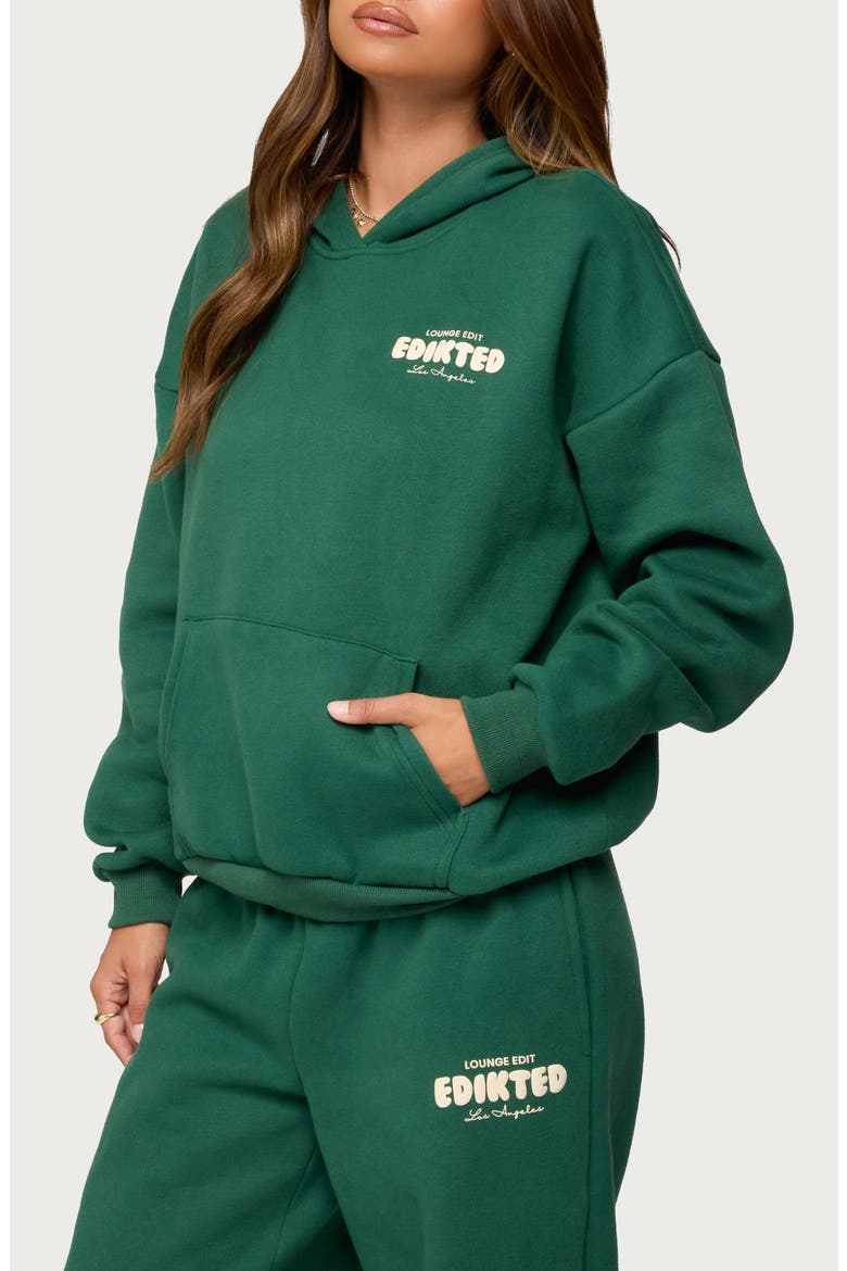 Lounge Edit Logo Graphic Hoodie, Alternate, color, GREEN
