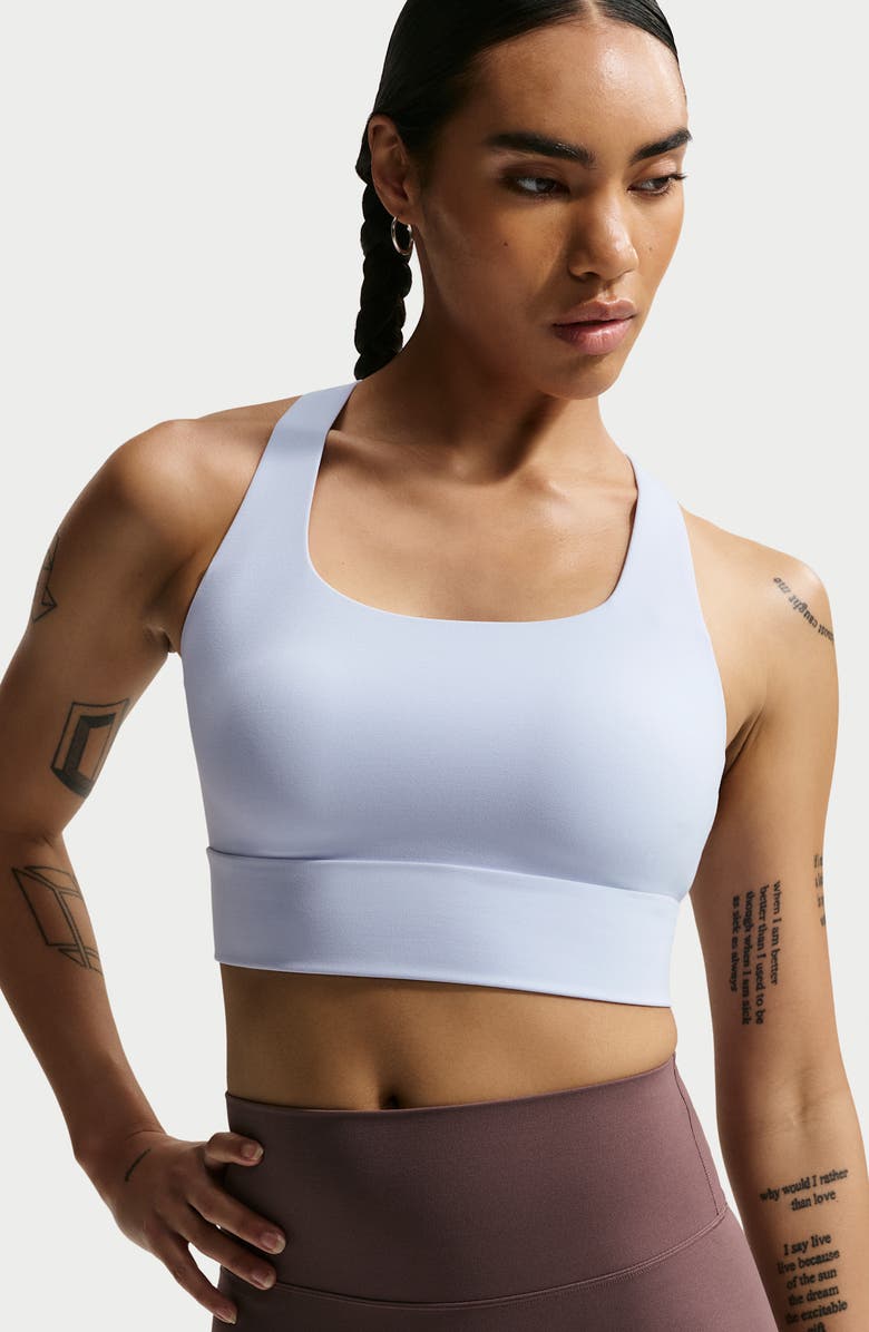 Nike Zenvy Light-Support Sports Bra, Alternate, color, Hydrogen Blue/ Cool Grey
