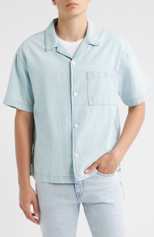 Frame Chambray Camp Shirt In Blue