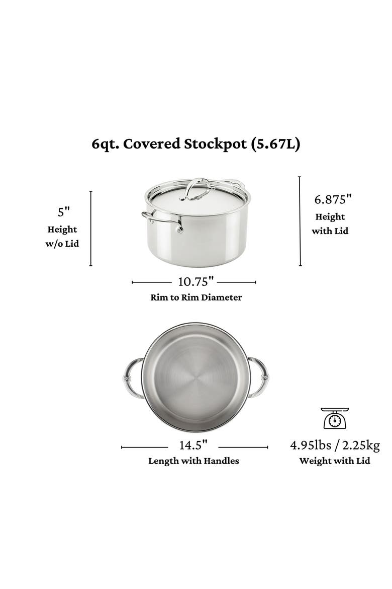 ProBond® Luxe Professional Clad Stainless Steel 6-Quart Stock Pot with Lid, Alternate, color, NO COLOR
