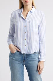 beachlunchlounge Candace Stripe Button-Up Shirt