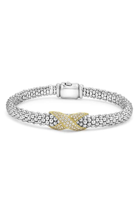 Embrace Pavé Diamond Center X Bracelet