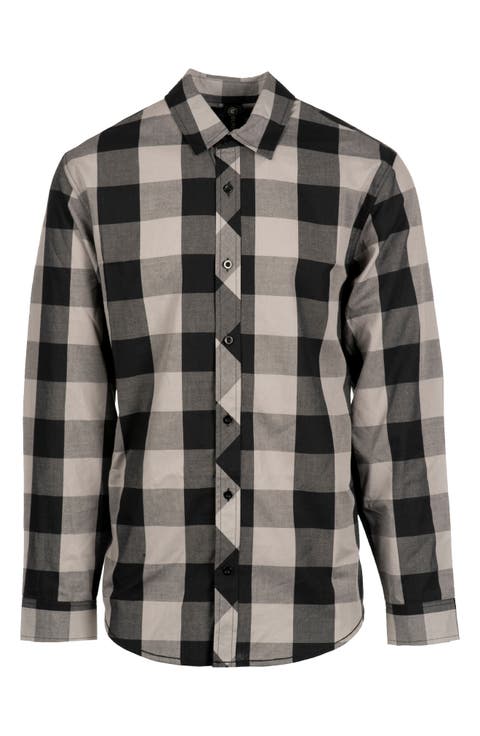 Buffalo Plaid Flannel Button-Up Shirt
