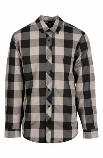 BURNSIDE Buffalo Plaid Flannel Button-Up Shirt