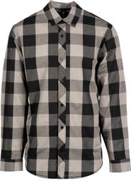 BURNSIDE Buffalo Plaid Flannel Button-Up Shirt